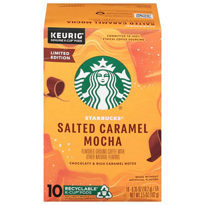 Starbucks 100% Arabica Salted Caramel Mocha Flavored K Cup Coffee Pods Box 10 Count - Each - Image 5