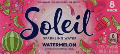 Soleil Sparkling Water Watermelon - 8-12 Fl. Oz.  - Image 2