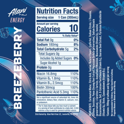 Alani Nu Breezeberry Energy Drink - 6 - 12 Fl. Oz. - Image 2