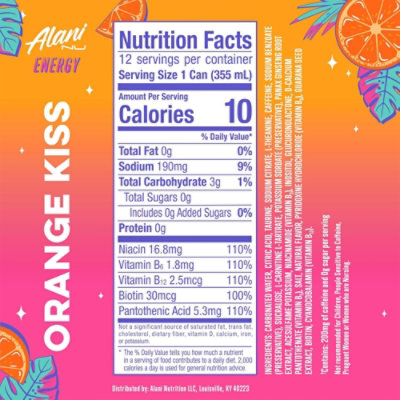 Alani Nu Orange Kiss Energy Drink - 12 Fl. Oz. - Image 2