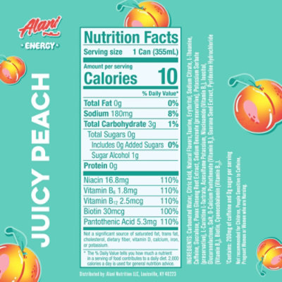 Alani Nu Juicy Peach Energy Drink - 12 Fl. Oz. - Image 2