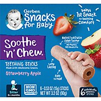 Gerber Soothe n Chew Teething Sticks Strawberry Apple Snack Box for Baby - 6-0.53 Oz - Image 1