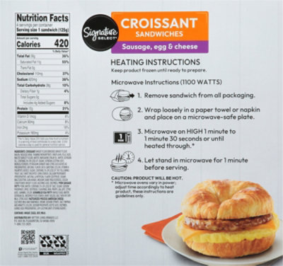 Signature SELECT Sausage Egg Cheese Croissant Sandwich - 17.6 Oz - Image 6