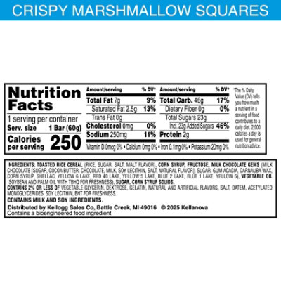 Rice Krispies Treats Mega Bars Marshmallow Snack Bars Rainbow Kids Snacks - 2.1 Oz - Image 2