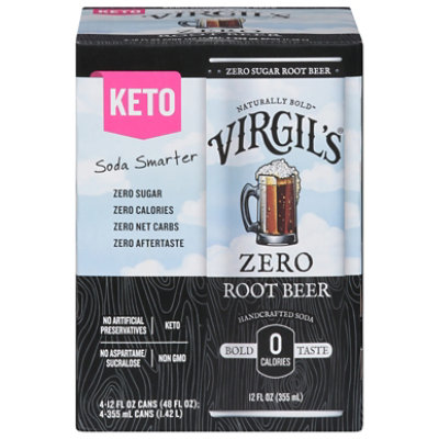 Virgils Rootbeer Zero Sugar 4 Pk - 48 FZ