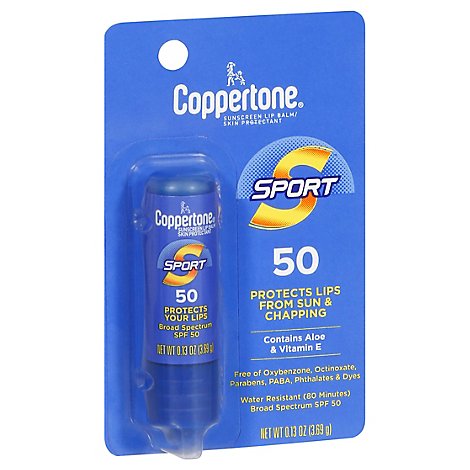 Coppertone Sport Lip Balm SPF 50 - 0.13 Oz