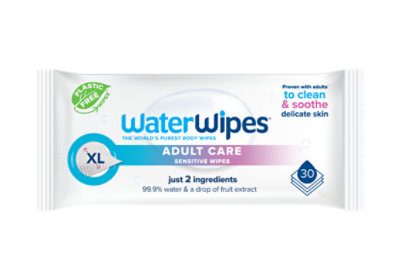 WaterWipes Adult Wipes 99.9% Water Based & Hypoallergenic for Sensitive Skin - 30 Count - Image 1