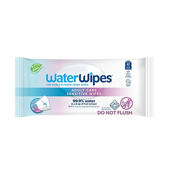 WaterWipes 99.9% Water Based & Hypoallergenic Adult Wipes for