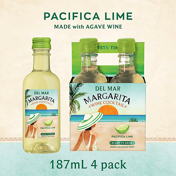 Del Mar Pacifica Lime Margarita Wine Cocktail - 4-187 Ml