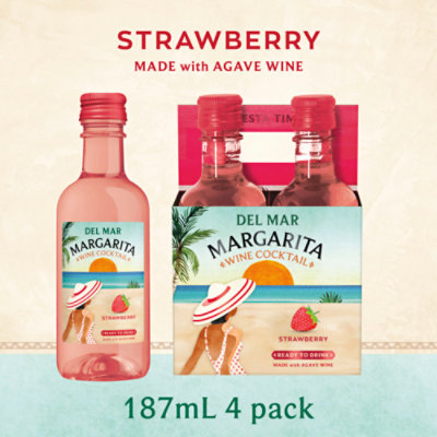 Del Mar Strawberry Margarita Wine Cocktail -4-187 Ml