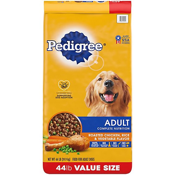 Pedigree Complete Nutrition Roasted Chicken Rice & Vegetable Adult Dry Dog Food - 44 Lbs