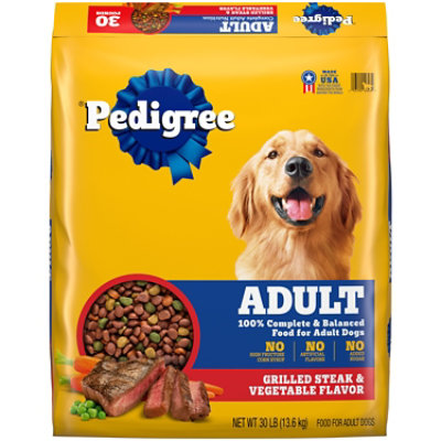 Pedigree Complete Nutrition Grilled Steak & Vegetable Flavor Adult Dry Dog Food - 30 Lbs