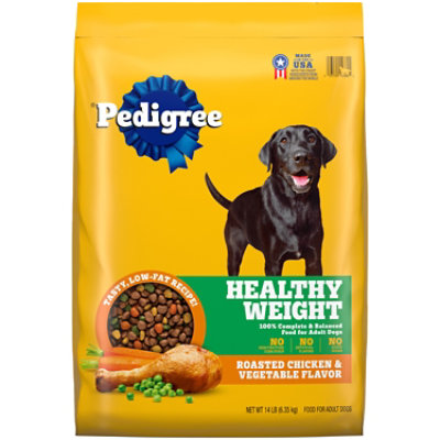 Pedigree Healthy Weight Roasted Chicken & Vegetable Flavor Adult Dry Dog Food Bag - 14 Lbs - Image 1