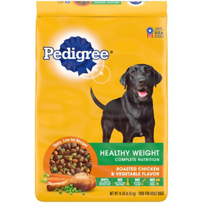 Pedigree Healthy Weight Roasted Chicken & Vegetable Flavor Adult Dry Dog Food Bag - 14 Lbs