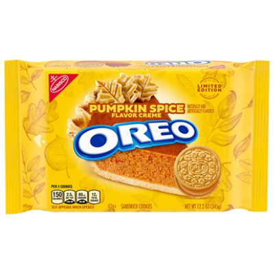 Oreo Double Stuf Cookies Pumpkin Spice Flavor Creme - 12.2 OZ - Image 1