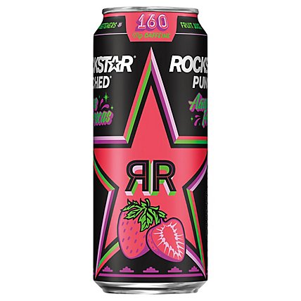 Rockstar Energy Drink Aguas Fresca Strawberry 16 Fl Oz 12 Count - 16 FZ - Image 3