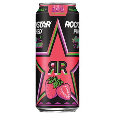 Rockstar Energy Drink Aguas Fresca Strawberry 16 Fl Oz 12 Count - 16 FZ