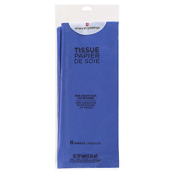 American Greetings Blue Tissue Paper 6 Sheets - Each