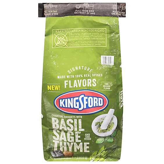 Kingsford Charcoal Briquettes With Basil Sage And Thyme Oak Wood Bbq Charcoal For Grilling - 8 LB