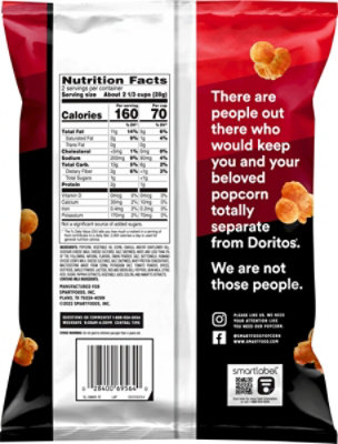Smartfood Flavored Popcorn Doritos Nacho Cheese - 2 OZ - Image 6
