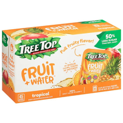 Tree Top Fruit Pluse Water Tropical Juice Pouches - 8-6 FZ