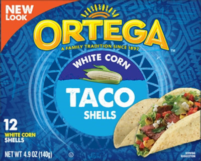 White Corn Taco Shells 12ct - 4.9 OZ - Image 1
