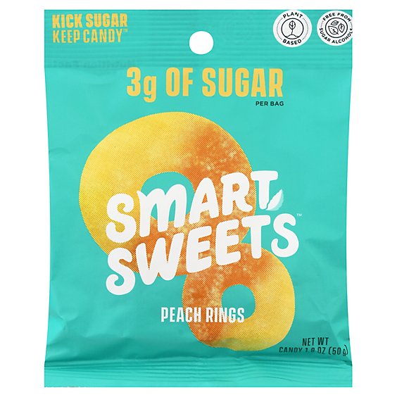 Smartsweet Peach Rings Check Lane Pouch - 1.8 OZ