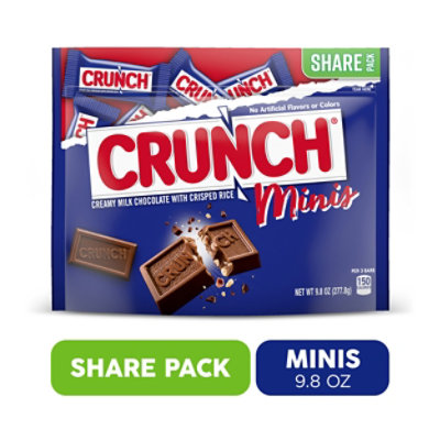 CRUNCH Milk Chocolate and Crisped Rice Mini Candy Bars - 9.8 Oz - Image 2