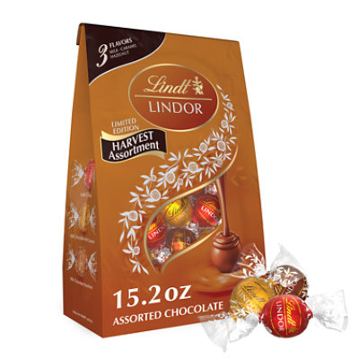 Lindt LINDOR Harvest Assorted Milk Chocolate Candy Truffles Bag-15.2 Oz - Image 1