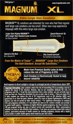 Trojan Magnum Xl Large Size Lubricated Condoms - 12 Count - Image 7