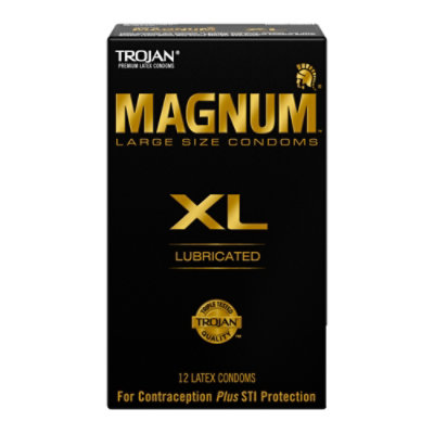 Trojan Magnum Xl Large Size Lubricated Condoms - 12 Count - Image 1