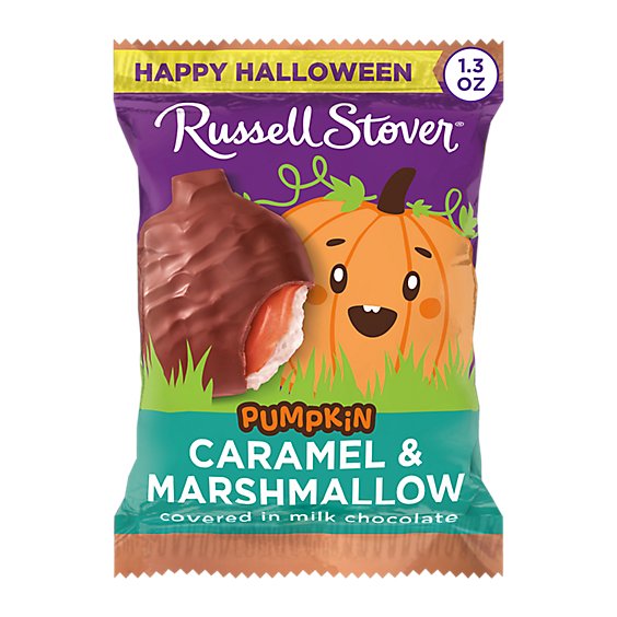 Russell Stover Milk Chocolate Caramel & Marshmallow Pumpkin - 1.3 Oz
