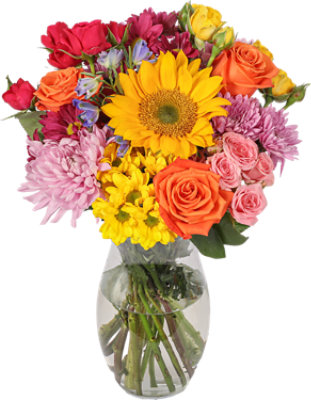 January Petal of the Month Bouquet in Vase - Each - Image 1