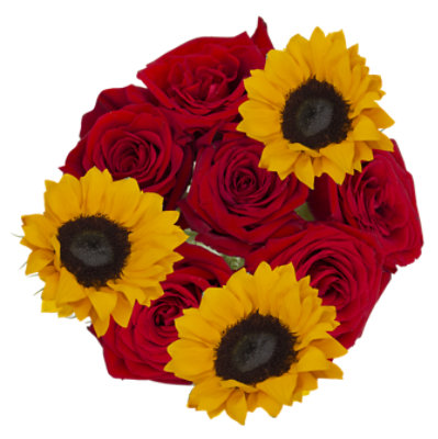 Sunflower Rose Duo Bouquet - EA - Image 1