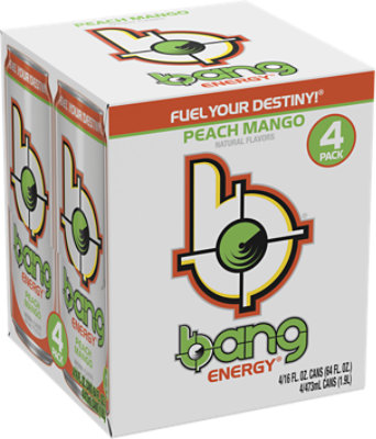 Bang Energy Drink Peach Mango Can - 4-16 FZ - Image 2