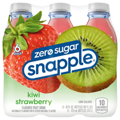 Snapple Zero Sugar Strawberry Kiwi Flavored Fruit Drink Recycled Plastic Bottles - 6-16 Fl. Oz. - Image 4