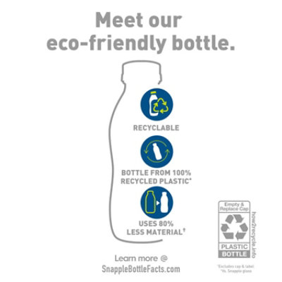 Snapple Zero Sugar Strawberry Kiwi Flavored Fruit Drink Recycled Plastic Bottles - 6-16 Fl. Oz. - Image 3