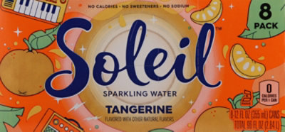 Soleil Sparkling Water Tangerine - 8-12 Fl. Oz.  - Image 5