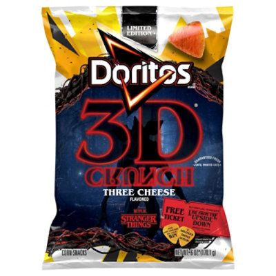 Doritos 3d Crunch Tortilla Chips Three Cheese 6 Oz - 6 OZ