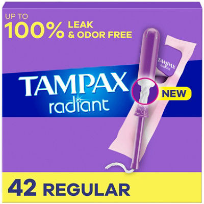 Tampax Radiant Regular Tampons - 42 CT - Image 1