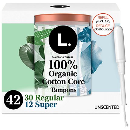 L Organic Cotton Tampons Reg/sup - 42 CT - Image 2