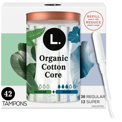 L Organic Cotton Tampons Reg/sup - 42 CT - Image 1