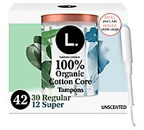 L Organic Cotton Tampons Reg/sup - 42 CT