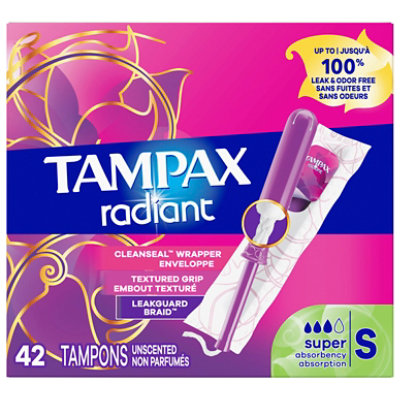 Tampax Radiant Super Tampons - 42 CT