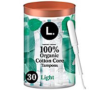L Organic Cotton Tampons Light - 30 CT