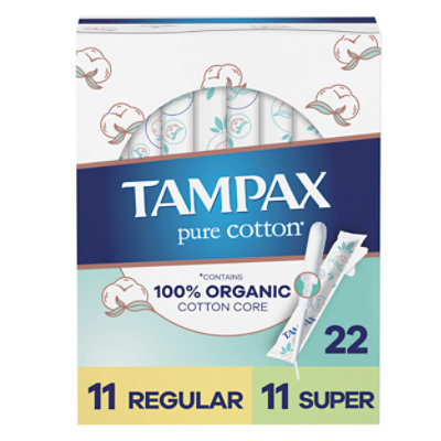 Tampax Pure Cotton Reg/sup Tampons - 22 CT - Image 1