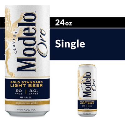 Modelo Oro Mexican Lager Light Beer 4.0% ABV Can - 24 Fl. Oz. - Image 1