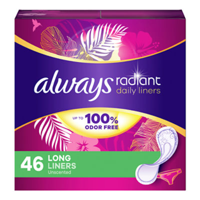 Always Radiant Long Daily Liners - 46 CT - Image 1