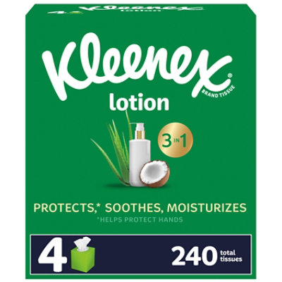 Kleenex Soothing Lotion Facial Tissues 4 Boxes - 60 Count