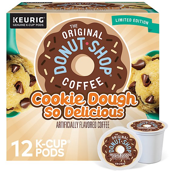 The Original Donut Shop Cookie Dough So Delicious Flavored Coffee K Cup Pods - 12 Count
